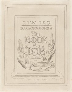 Jobin kirjan kaiverrettujen kuvitusten otsikkosivu, 1825. tekijältä William Blake