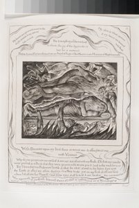 With Dreams Upon My Bed Scaret Me (kaiverrus intialaiseen paperipintaan) tekijältä William Blake