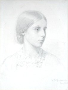Nuoren naisen muotokuva (kynä paperille) tekijältä William Blake Richmond