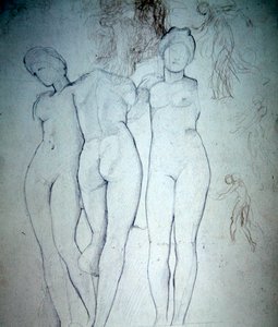 Kolme alastona (kynä paperille) tekijältä William Blake Richmond