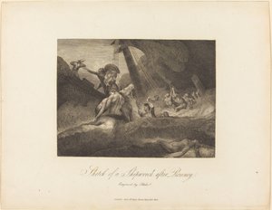 Luonnos haaksirikosta tekijältä William Blake after George Romney