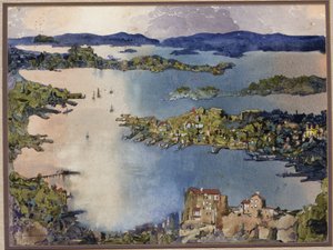 A Land-locked Sea (Sydneyn satama), n. 1895 (w/c paperilla)
