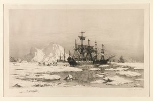 Tiivistelijät arktisella alueella, maalauksen jälkeen: Jäälauttojen joukossa, 1875 tekijältä William Bradford