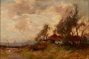 A Farm Steading (öljy kankaalle)