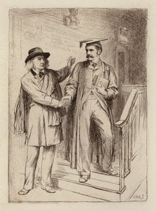 John Stuart Blackie, emeritusprofessori; Samuel Henry Butcher, kreikan kielen professori (kaiverrus). tekijältä William Brassey (after) Hole