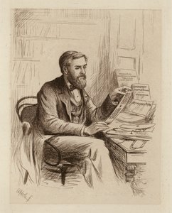 Julius Eggeling, sanskritin ja vertailevan filologian professori (kaiverrus). tekijältä William Brassey (after) Hole
