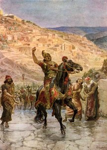 Assyrialainen Rabshakeh vaatii Jerusalemin antautumista - Raamattu tekijältä William Brassey Hole