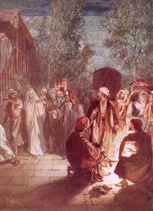 Pietari, joka on kieltänyt hänet kolmesti, katuu, kun Jeesus kääntyy ja katsoo häntä tekijältä William Brassey Hole