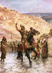 Assyrialainen Rabshakeh vaatii Jerusalemin antautumista tekijältä William Brassey Hole