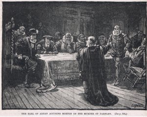 Earl of Arran syyttää Mortonia Darnleyn murhasta 1581 tekijältä William Brassey Hole