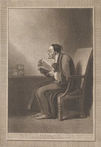 Pantaloon: Kuudes ikä vaihtuu laihaan ja tossuun Pantaloon Shakespeare, Kuten Y..., 1799.