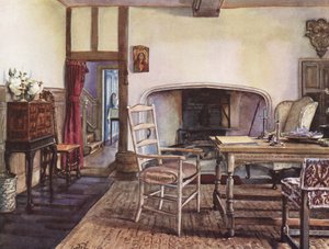 Sisustus: Valkoinen sali (värilitografia) tekijältä William Bruce Ellis Ranken