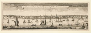 New Yorkin kaupungin etelänäkymä Pohjois-Amerikassa tekijältä William Burgis