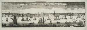New Yorkin kaupungin etelänäkymä Pohjois-Amerikassa, 1761 tekijältä William Burgis