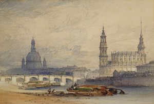 Dresden Elbe-joelta, 1853 tekijältä William Callow