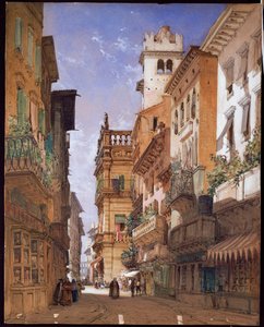 Verona: Corso Sant "Anastasia ja Palazzo Maffei, 1855