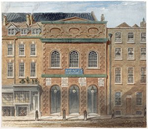 Ensimmäinen oopperatalo Haymarketissa, paloi vuonna 1789