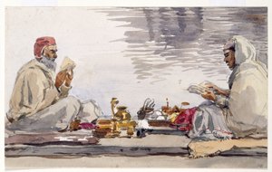 Kaksi pyhää miestä lukemassa Granth Sahibia, Amritsar