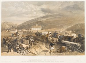 ?Komisariaatin vaikeudet Tie Balaklavasta Sevastopoliin Kadikoissa märän sään aikana?, 1854 noin tekijältä William Crimea Simpson