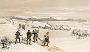 2. divisioonan leiri itään katsoen, tammikuussa 1855 tekijältä William Crimea Simpson