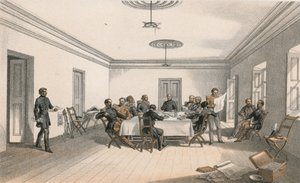 Lord Raglanin päämajan sisätilat, sotaneuvosto tekijältä William Crimea Simpson