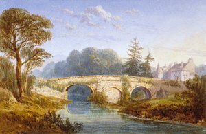 Näkymä Eltham Bridgelle lähellä Eltham Palacea, Woolwich, Greenwich, Lontoo, c1830 tekijältä William Crouch