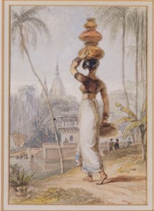 Hindunainen kantoi vesikannua tekijältä William Daniell