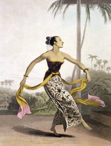 A Ronggeng tai Dancing Girl, levy 21 osasta Vol. Thomas Stamford Rafflesin (1781-1826) 