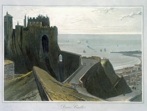 "Dover Castle", Kent, 1823 tekijältä William Daniell