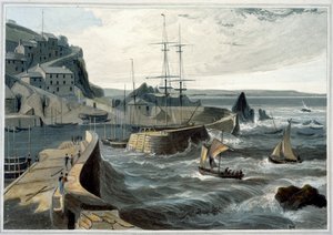 "Mevagissey, Cornwall", 1825 tekijältä William Daniell