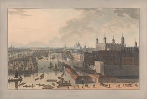 Laatta II: Lontoo, Pool ja Tower (William Daniellin teoksesta "Kuusi näkymää Lontoosta; Thamesin varrelta") tekijältä William Daniell