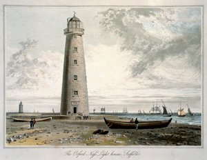"Orford Nessin majakat, Suffolk", 1822 tekijältä William Daniell