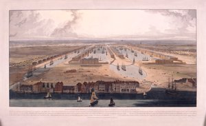 West India Docks, Poplar, Lontoo, 1802