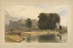 Windsorin linna lähellä Brocas Meadowsia tekijältä William Daniell