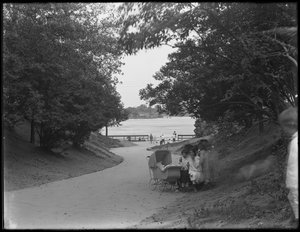 Näkymä veteen johtavalle kaistalle, 86th Street Park -kaista East Riverille, New York City, 31. heinäkuuta 1914 tekijältä William Davis Hassler