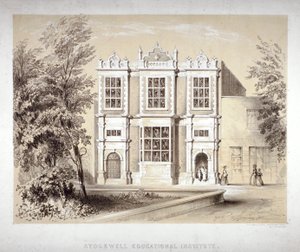 Stockwell Educational Institute, Stockwell, Lambeth, Lontoo, c1860 tekijältä William Dickes