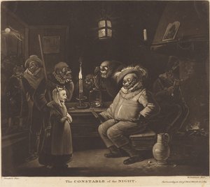 Yön konstaapeli tekijältä William Dickinson after Egbert van Heemskerck