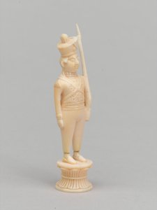 Valkoinen sotilas, shakkinappula, Intia, 1820 noin