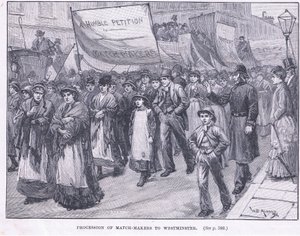 Tulitikkujen valmistajien kulkue Westminsteriin 1871 jKr tekijältä William Douglas Almond