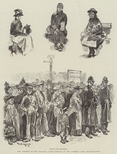 Hätä itäpäässä, suuri kokous konventtisalissa, Mile-End-tie tekijältä William Douglas Almond