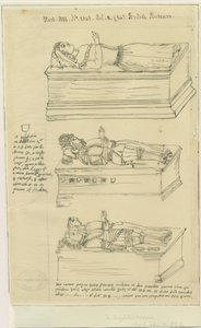Tamworthin kirkko - Haudat: mustemerkintä ja [?1600-luku] (piirustus)