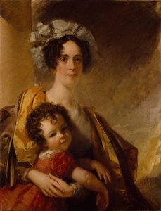 Rouva John Clerk Maxwell, syntyperäinen Frances Cay ja hänen poikansa James, 1833.