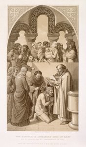 Kentin kuningas Ethelbertin (n. 552-616) kaste, jonka Pyhä Augustinus suoritti Canterburyssa vuonna 597, englantilaisen ja skotlantilaisen historian kuvituksista, osa I.