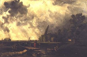 Kohtaus Medwayn rannoilla - Myrskyinen päivä tekijältä William Edward Dighton