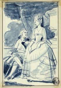 Mies ja nainen 1700-luvun mekossa tekijältä William Edward Frost