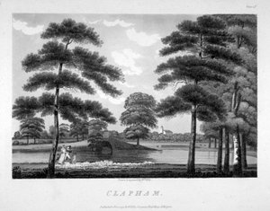 Näkymä Claphamiin, Lontooseen, 1792 tekijältä William Ellis