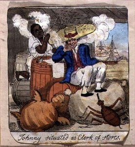 Johnny Situated Clerk of Stores, "The Adventures of Johnny Newcome", pub. kirjoittanut William Holland
