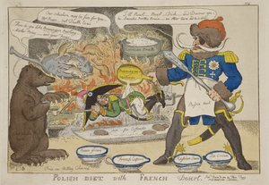 William Elmesin "Puolalainen ruokavalio ranskalaisen jälkiruoan kanssa", julkaistu 8. joulukuuta 1812
