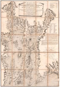 Blaskewitzin Rhode Islandin topografinen kartta tekijältä William Faden
