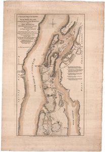 Sauthierin topografinen kartta New Yorkin saaren pohjoisosasta tekijältä William Faden